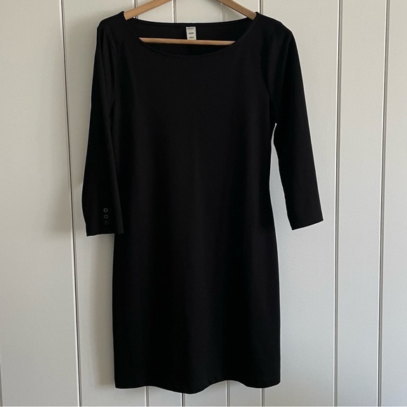 Old Navy Dresses & Skirts - $15 SALE Old Navy Black Sheath Dress Round Scoop Neck 3/4 Sleeve Classic